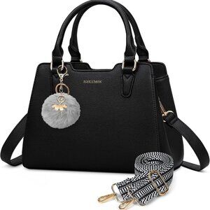 Women's Top-Handle Handbags PU Vegan Leather Satchel Purses for Women Designer T